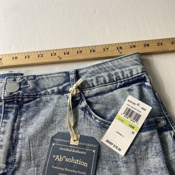 Democracy Plus Ab Solution  Frayed Hem Destructed Denim Mini Skirt Size 18W New - Picture 5 of 15